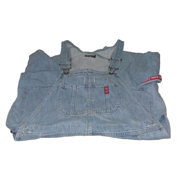 Vtg 90s RALPH LAUREN Polo Jeans Co Denim Overalls Shortalls Womens sm - Picture 1 of 7
